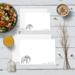 Flat Notecard Set Watercolour Elephant - Bottom