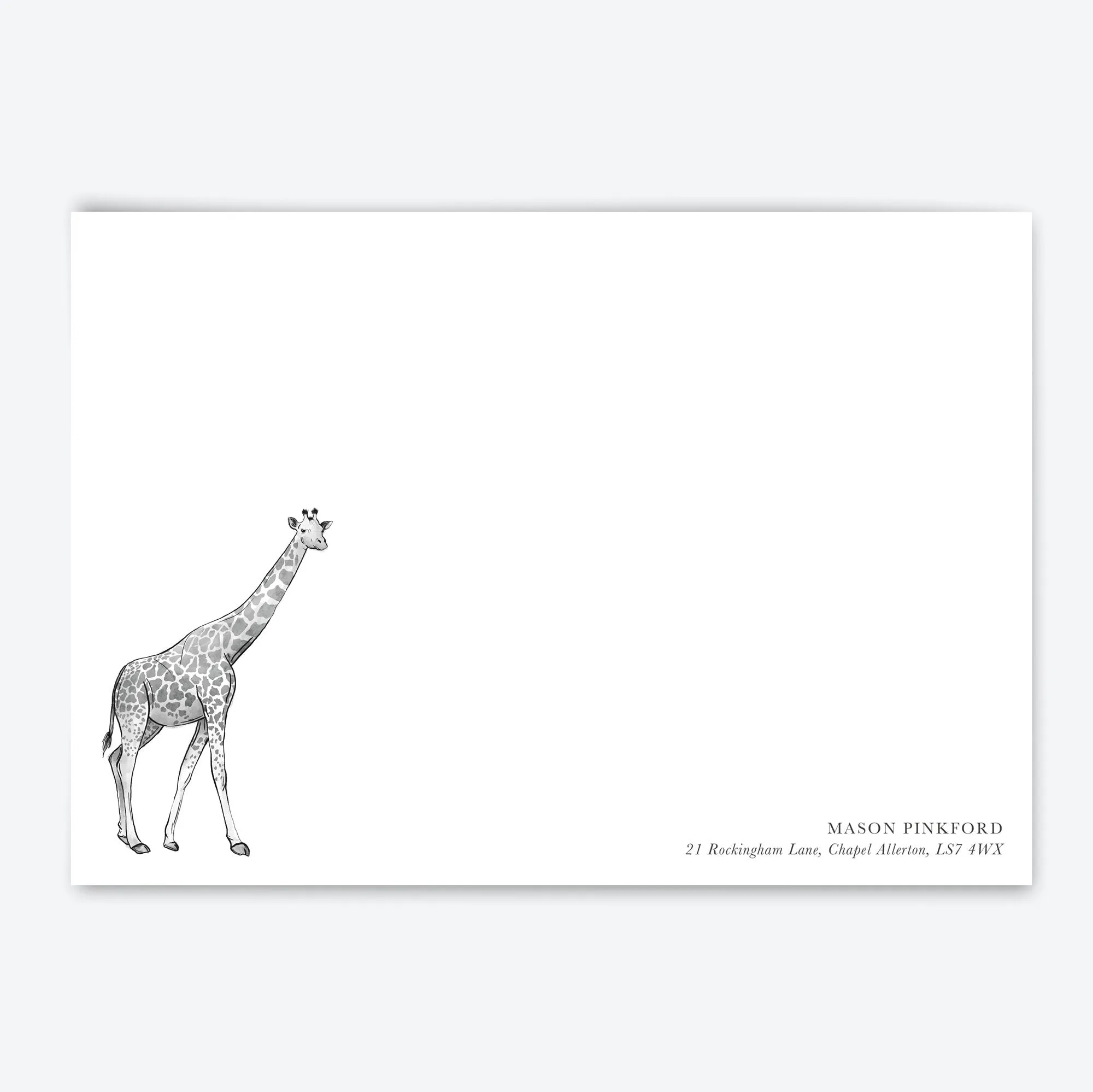 Flat Notecard Watercolour Animals set - Bottom