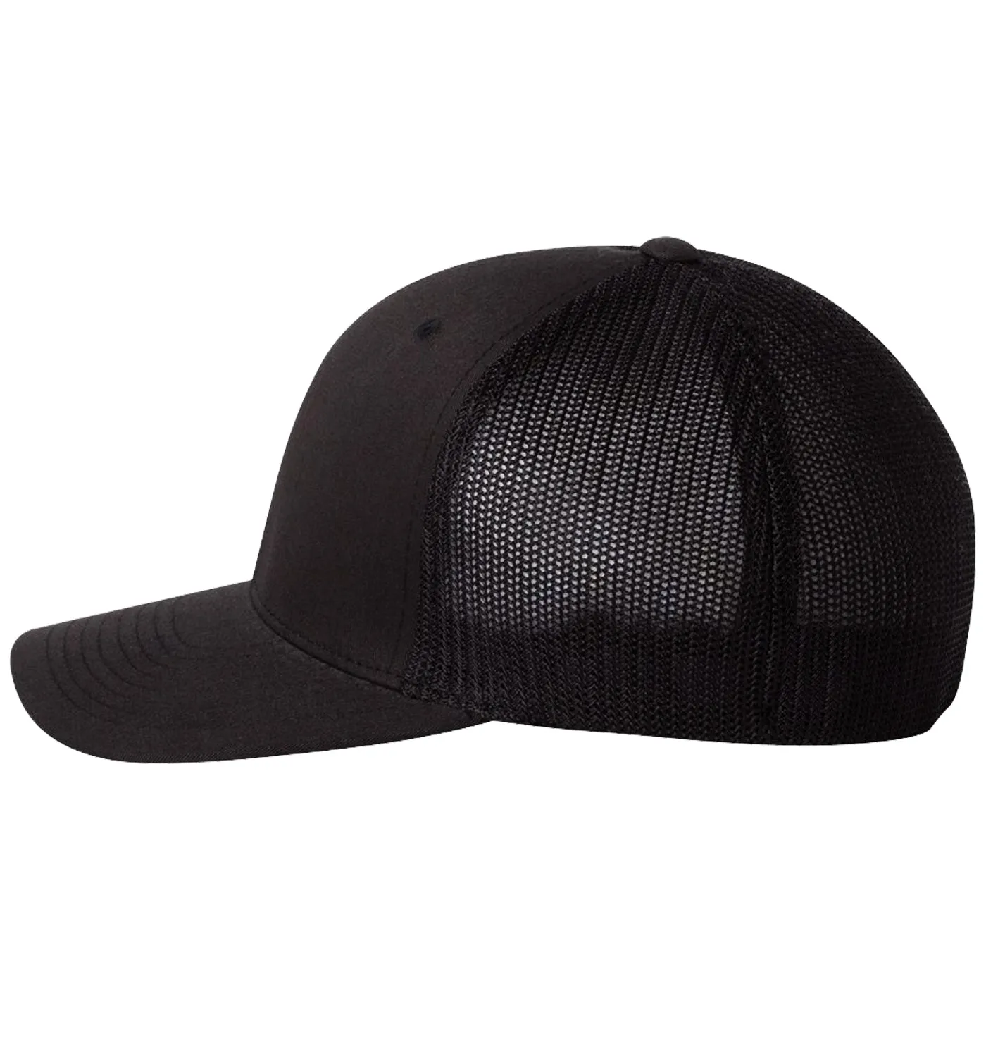 Flounder Kraken 6 Panel Trucker Flexfit Hat Black/Black