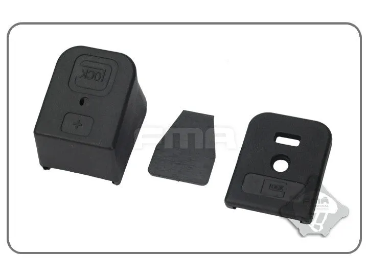 FMA Glock Magazine Flat and Enlarged Bottom Cover Set - Black