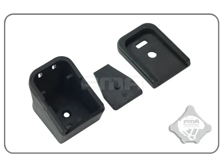 FMA Glock Magazine Flat and Enlarged Bottom Cover Set - Black