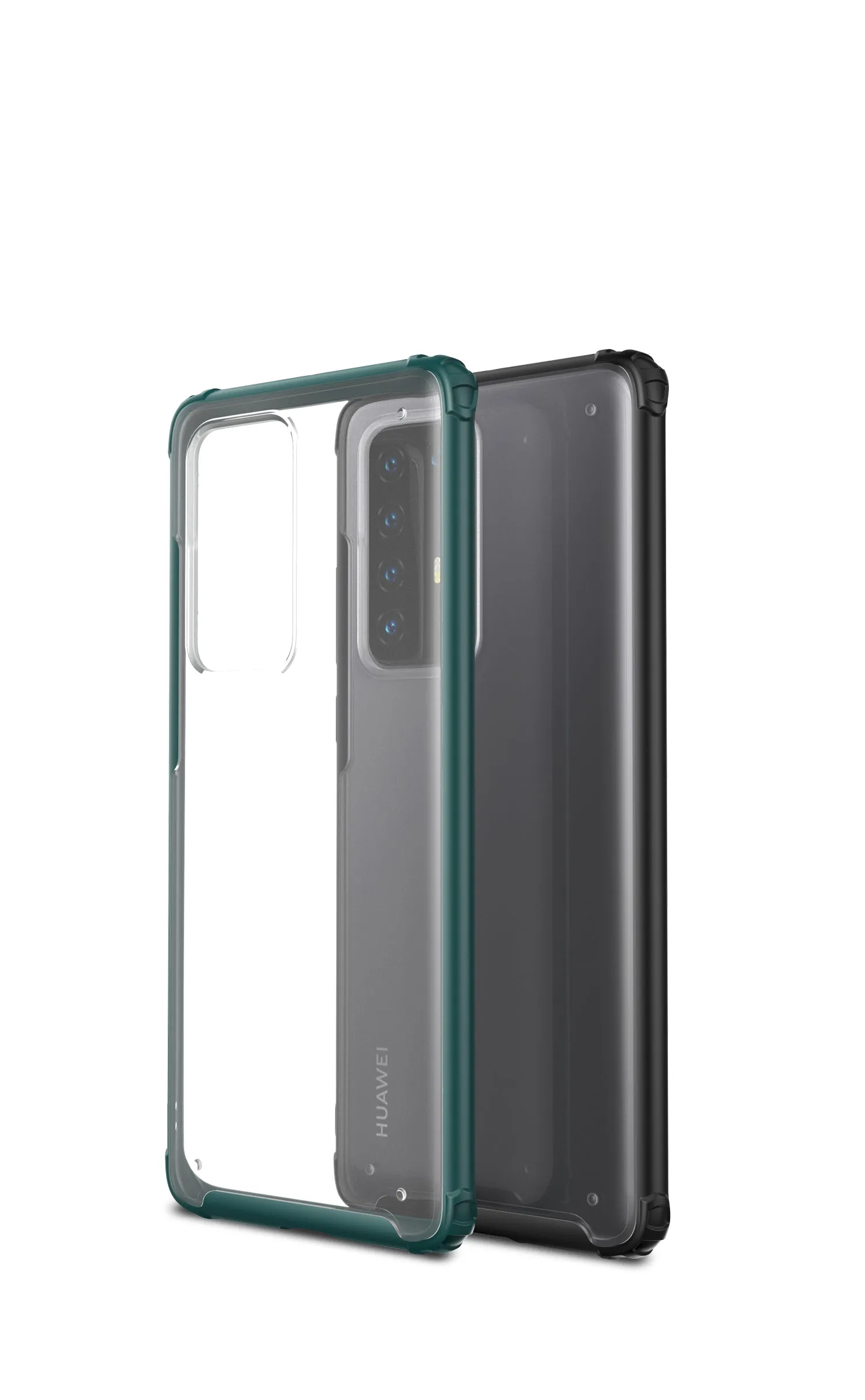 For HUAWEI P40 Pro Case PC Matte bottom TPU Soft Edge Cover Shockproof Mobile Phone Cover black