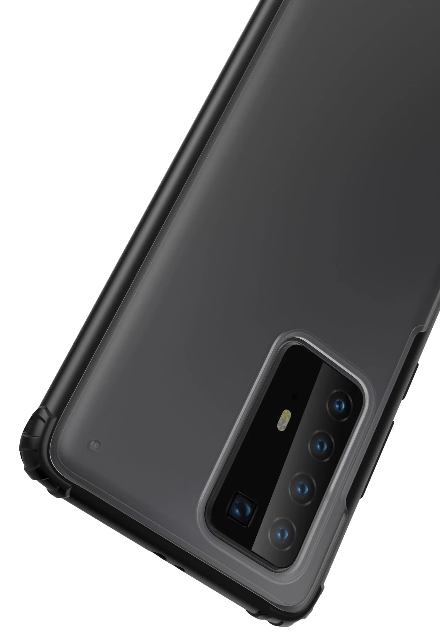 For HUAWEI P40 Pro Case PC Matte bottom TPU Soft Edge Cover Shockproof Mobile Phone Cover black