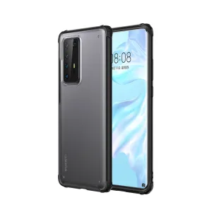 For HUAWEI P40 Pro Case PC Matte bottom TPU Soft Edge Cover Shockproof Mobile Phone Cover black