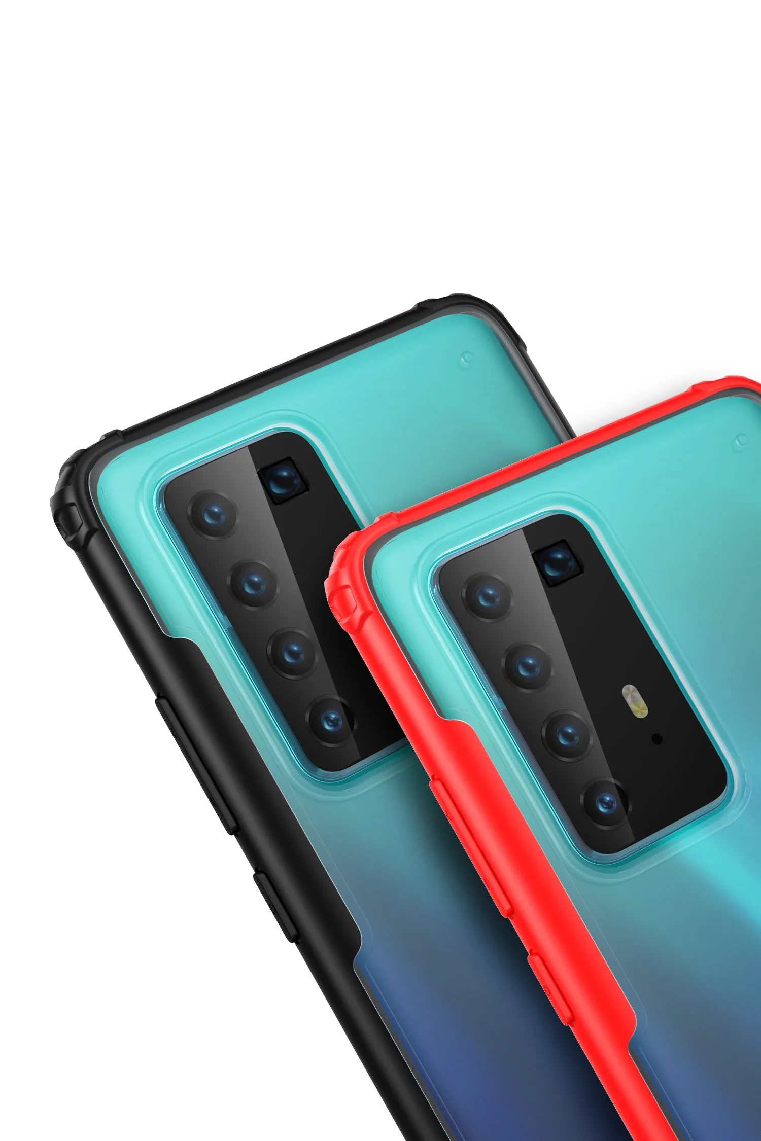 For HUAWEI P40 Pro Case PC Matte bottom TPU Soft Edge Cover Shockproof Mobile Phone Cover black