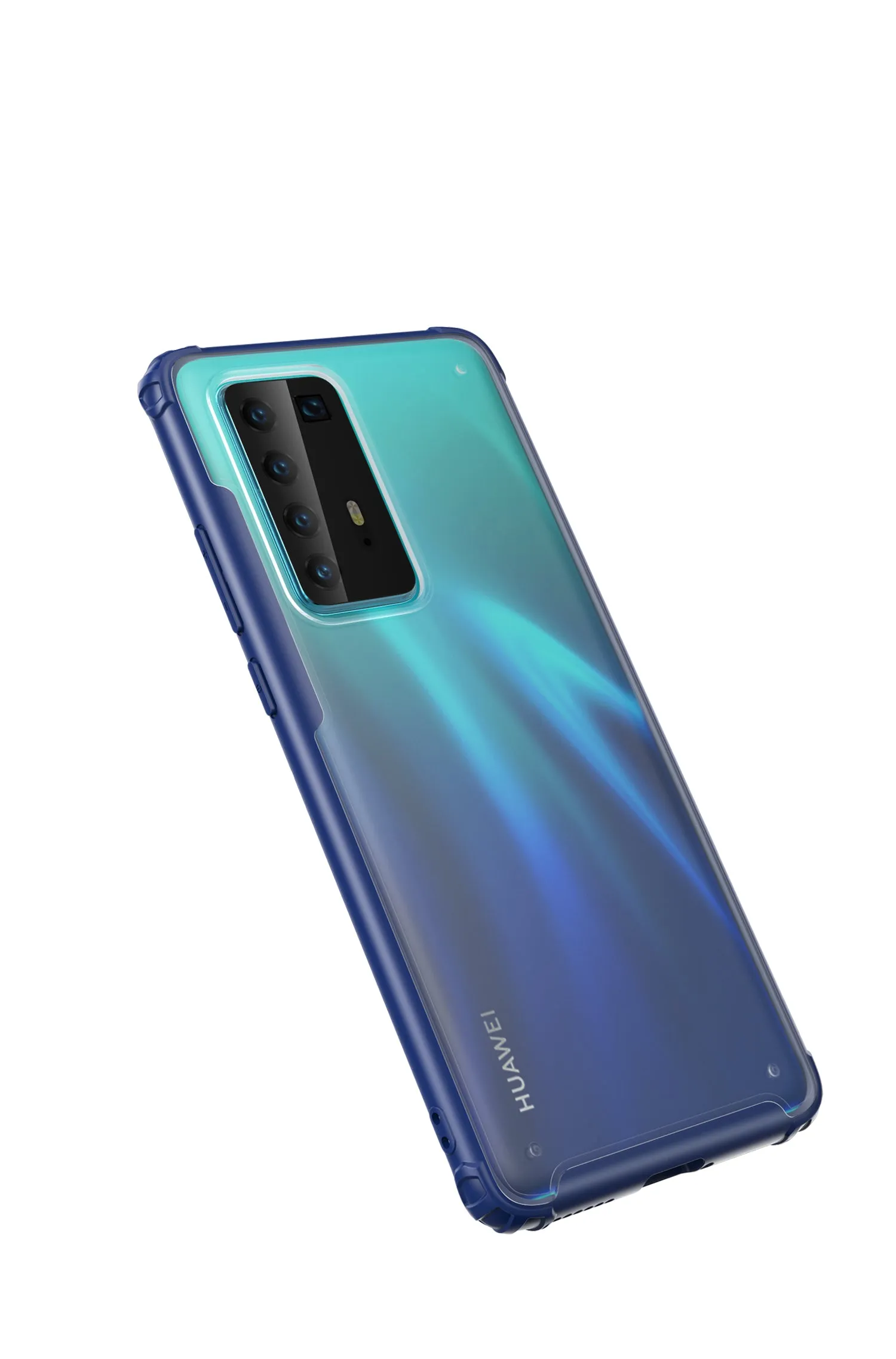 For HUAWEI P40 Pro Case PC Matte bottom TPU Soft Edge Cover Shockproof Mobile Phone Cover black