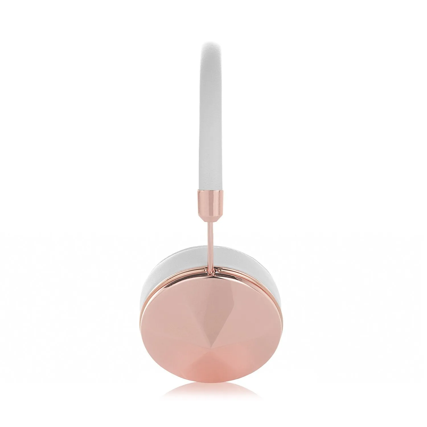 Frends Taylor White Leather Over-the-Ear Headphones - Rose Gold