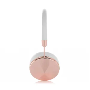 Frends Taylor White Leather Over-the-Ear Headphones - Rose Gold