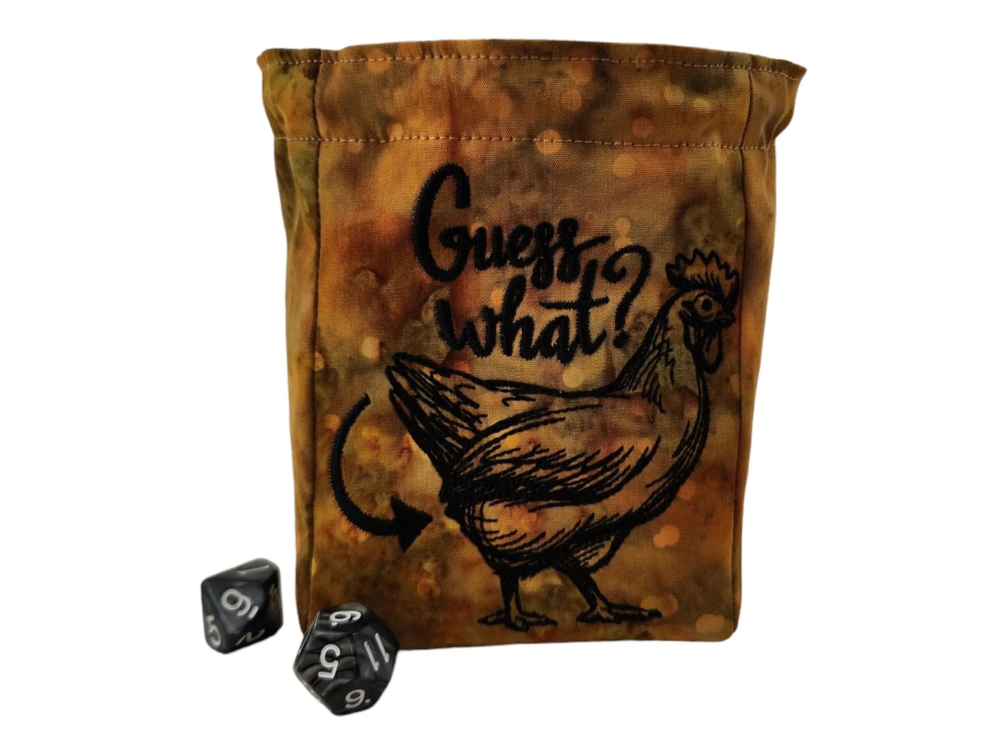 Funny Chicken dice bag.