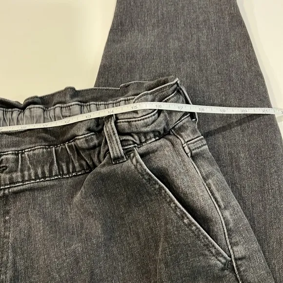 Gap - XL, black/gray paper bag waist, high rise jeans