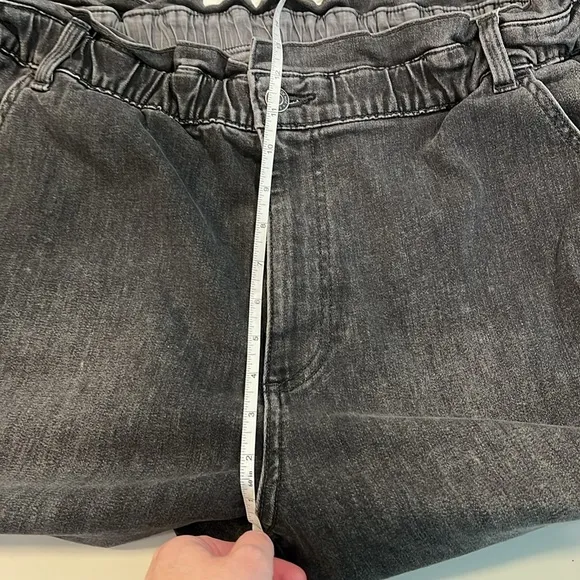 Gap - XL, black/gray paper bag waist, high rise jeans