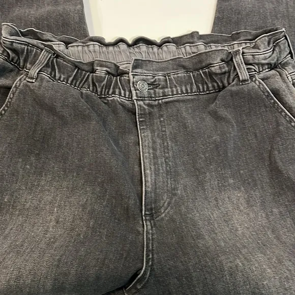 Gap - XL, black/gray paper bag waist, high rise jeans