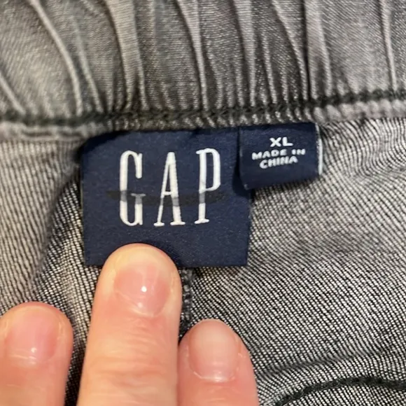 Gap - XL, black/gray paper bag waist, high rise jeans