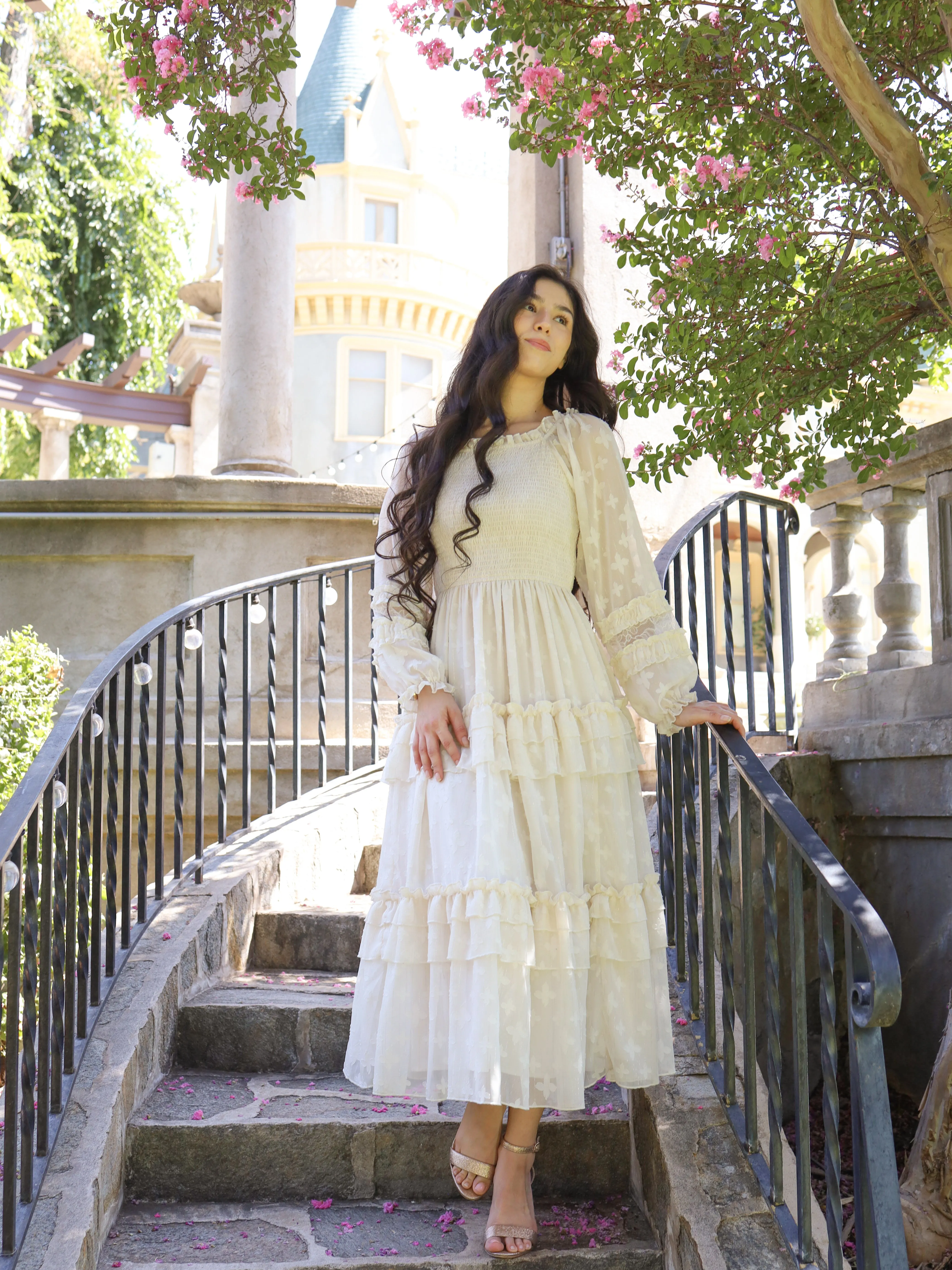Glittering Garden Dress - Ivory