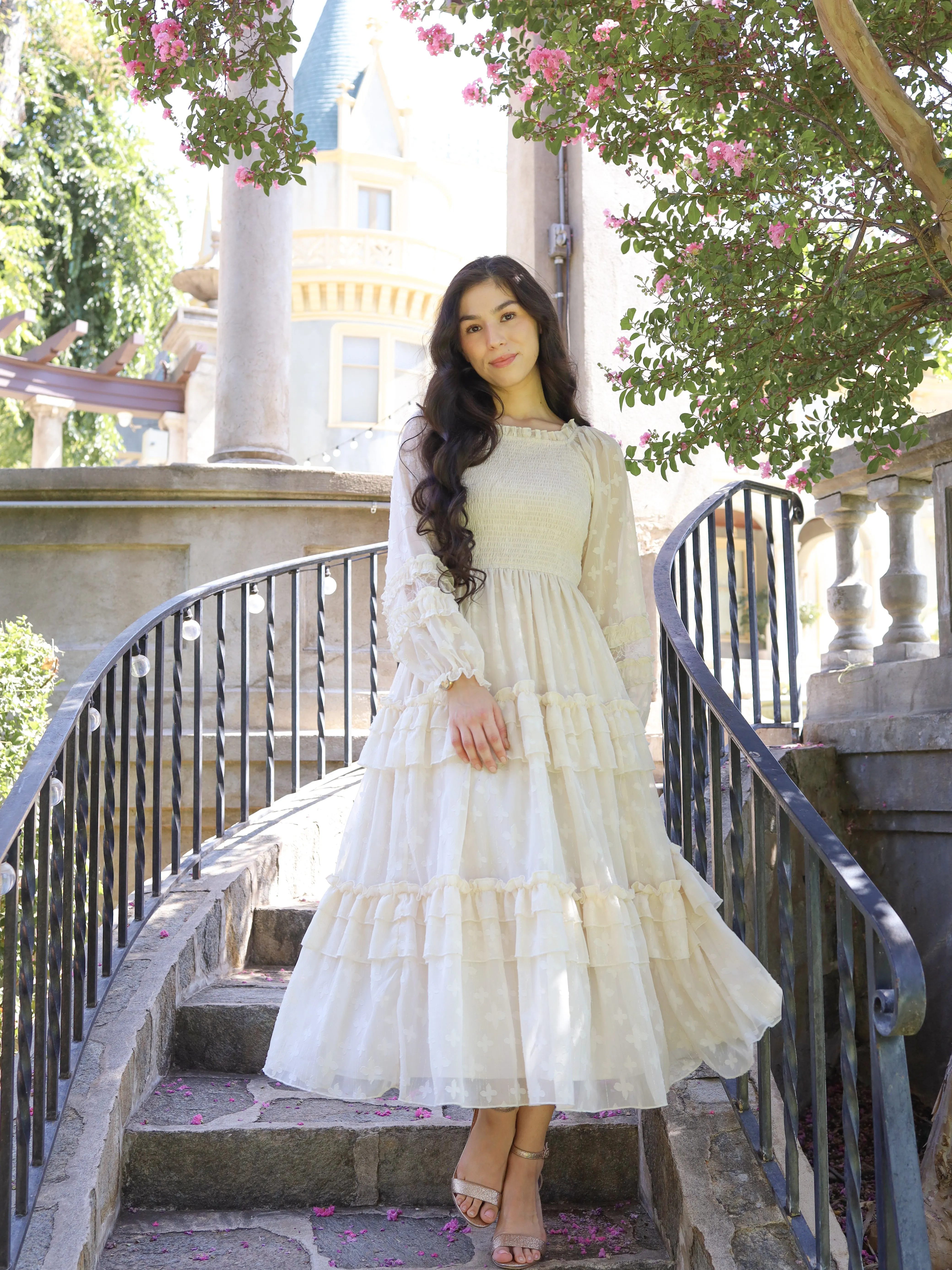 Glittering Garden Dress - Ivory