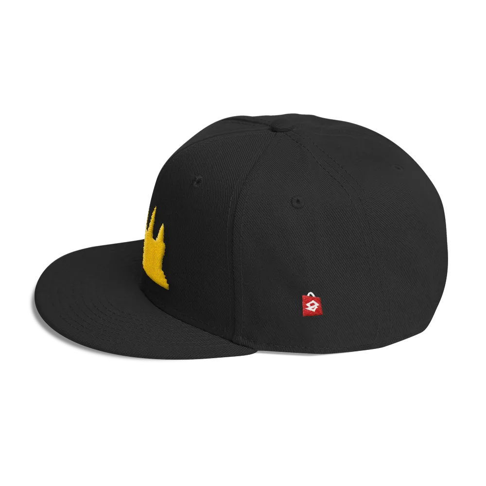 Gold Angkor Wat on Black Snapback/Hat/Cap