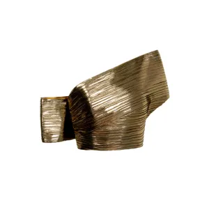Gold Metallic Plissé Structured Top
