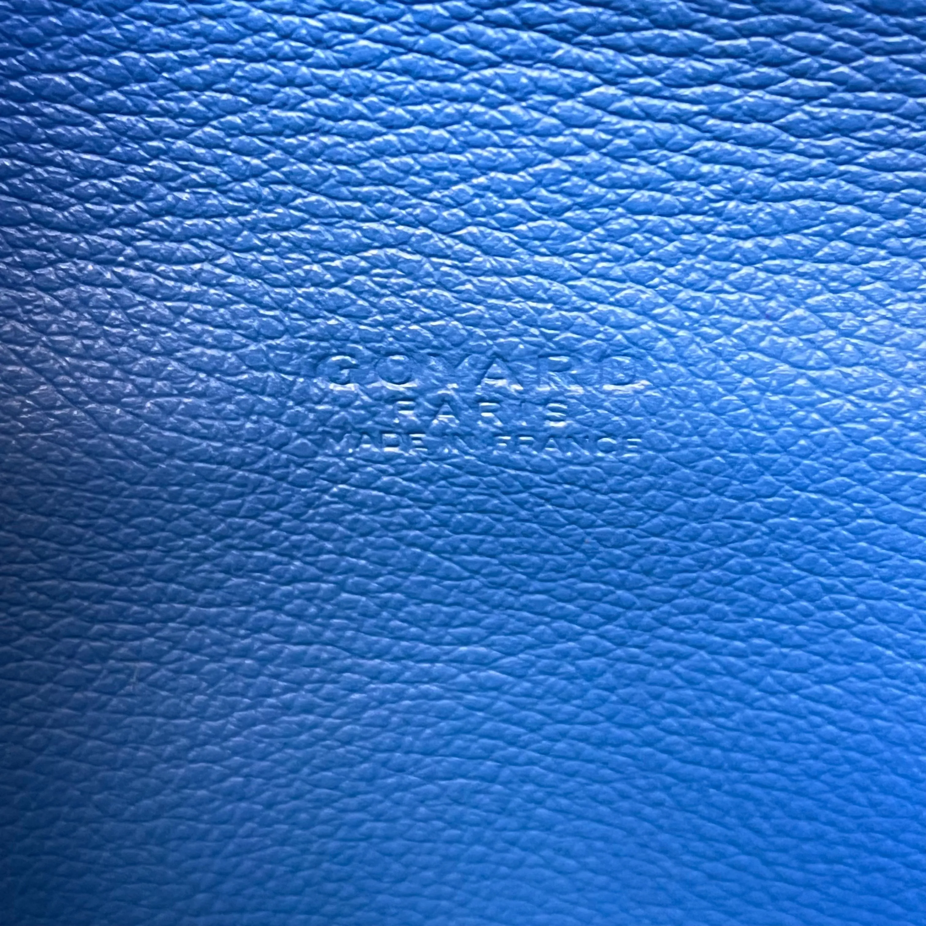 GOYARD Chypre Sky Blue Goyardine Canvas Chevroches Calfskin Shoulder Bag