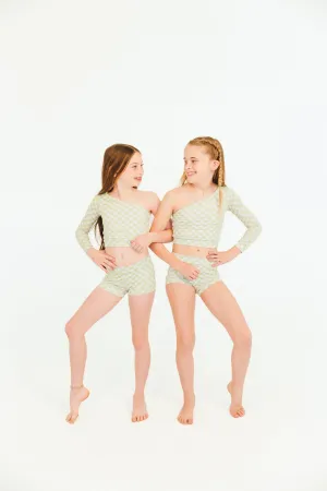 Green Checkers Dance Set