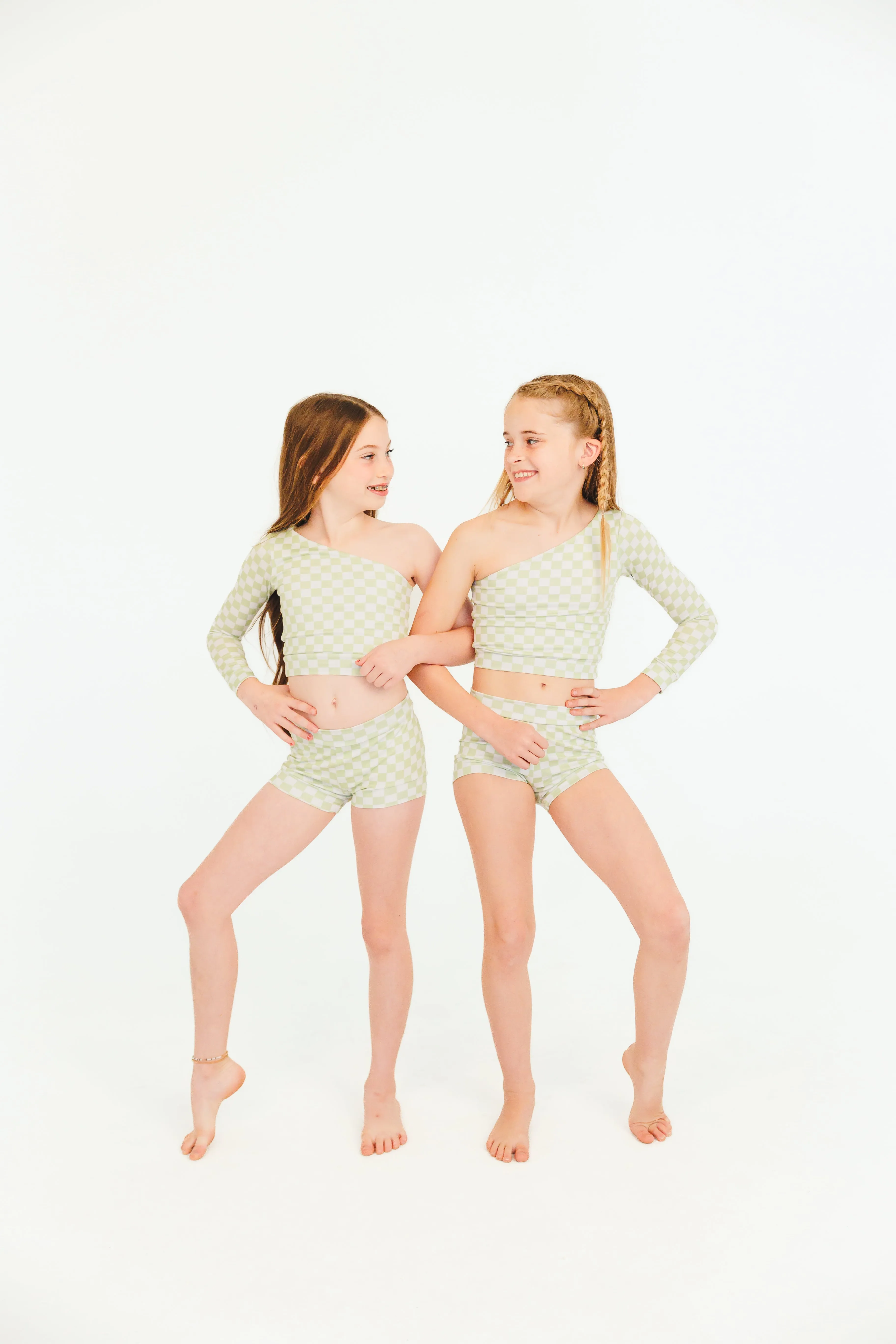 Green Checkers Dance Set