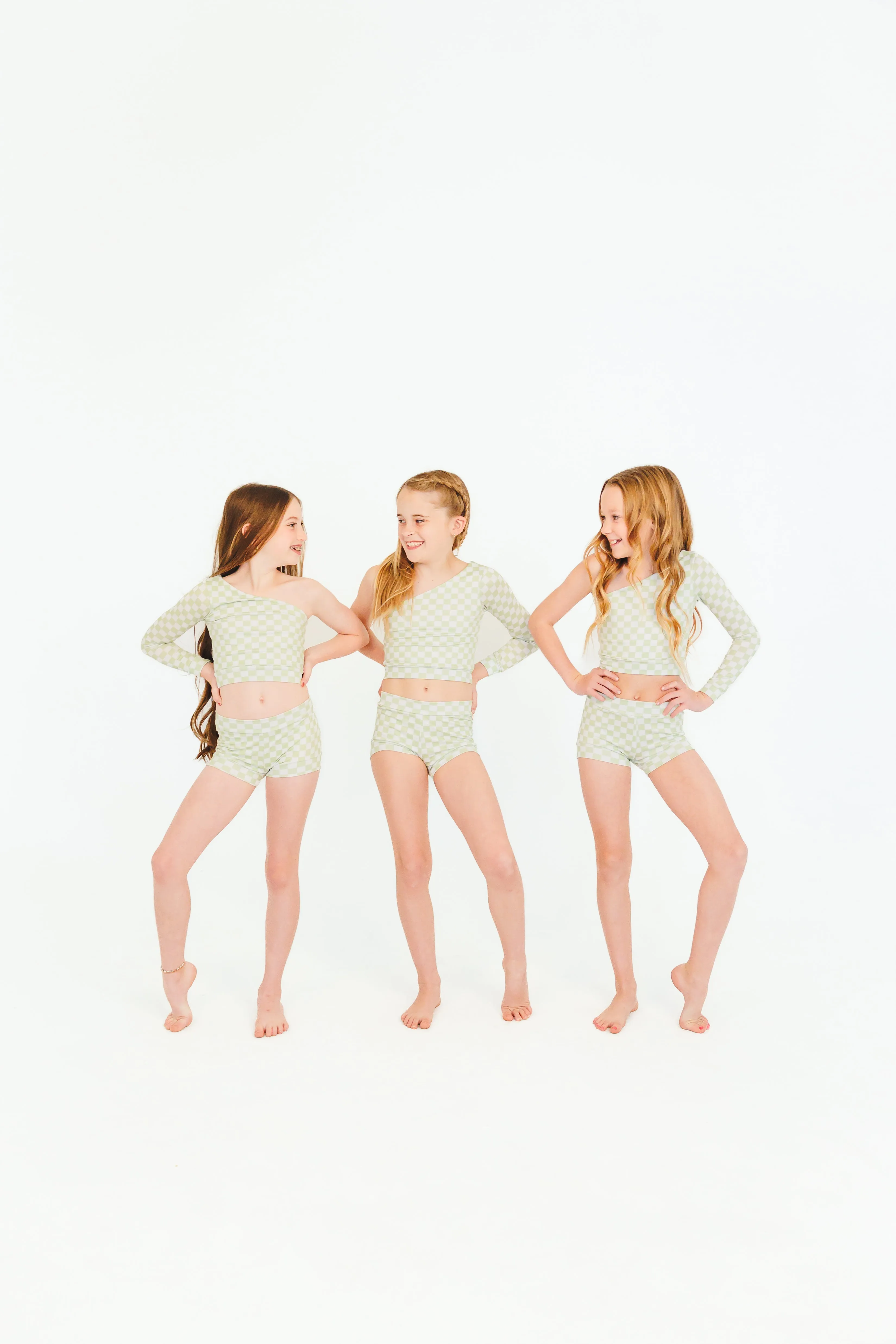 Green Checkers Dance Set