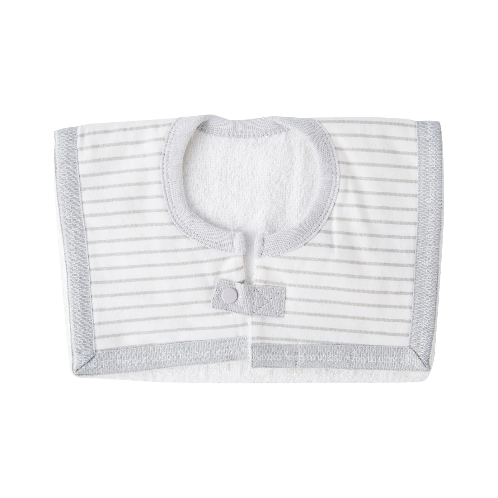 grey stripe bear square baby bib