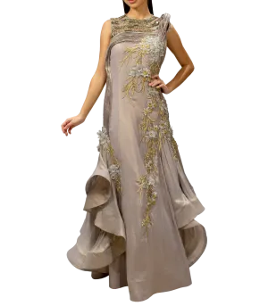 Grey Structured Gown