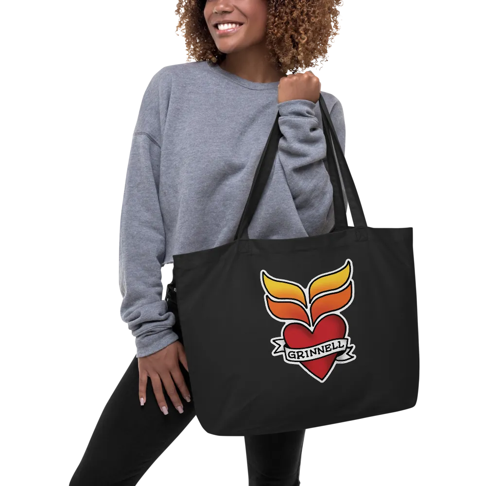 Grinnell Tattoo | Large organic tote bag