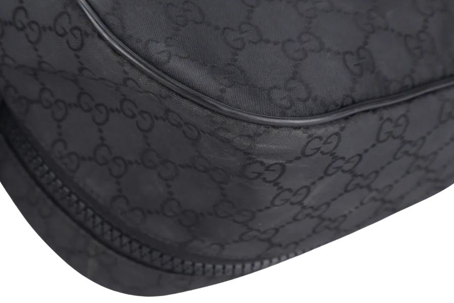 GUCCI 449182 204991 GG NYLON WAIST BAG SILVER HARDWARE WITH DUST COVER AND BOX