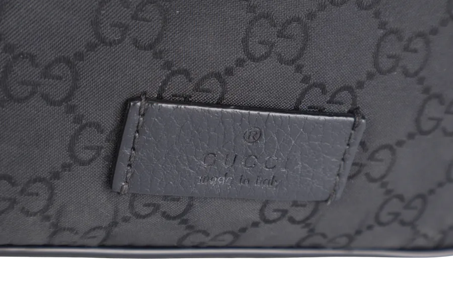 GUCCI 449182 204991 GG NYLON WAIST BAG SILVER HARDWARE WITH DUST COVER AND BOX
