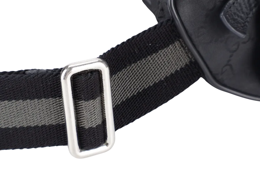 GUCCI 449182 204991 GG NYLON WAIST BAG SILVER HARDWARE WITH DUST COVER AND BOX
