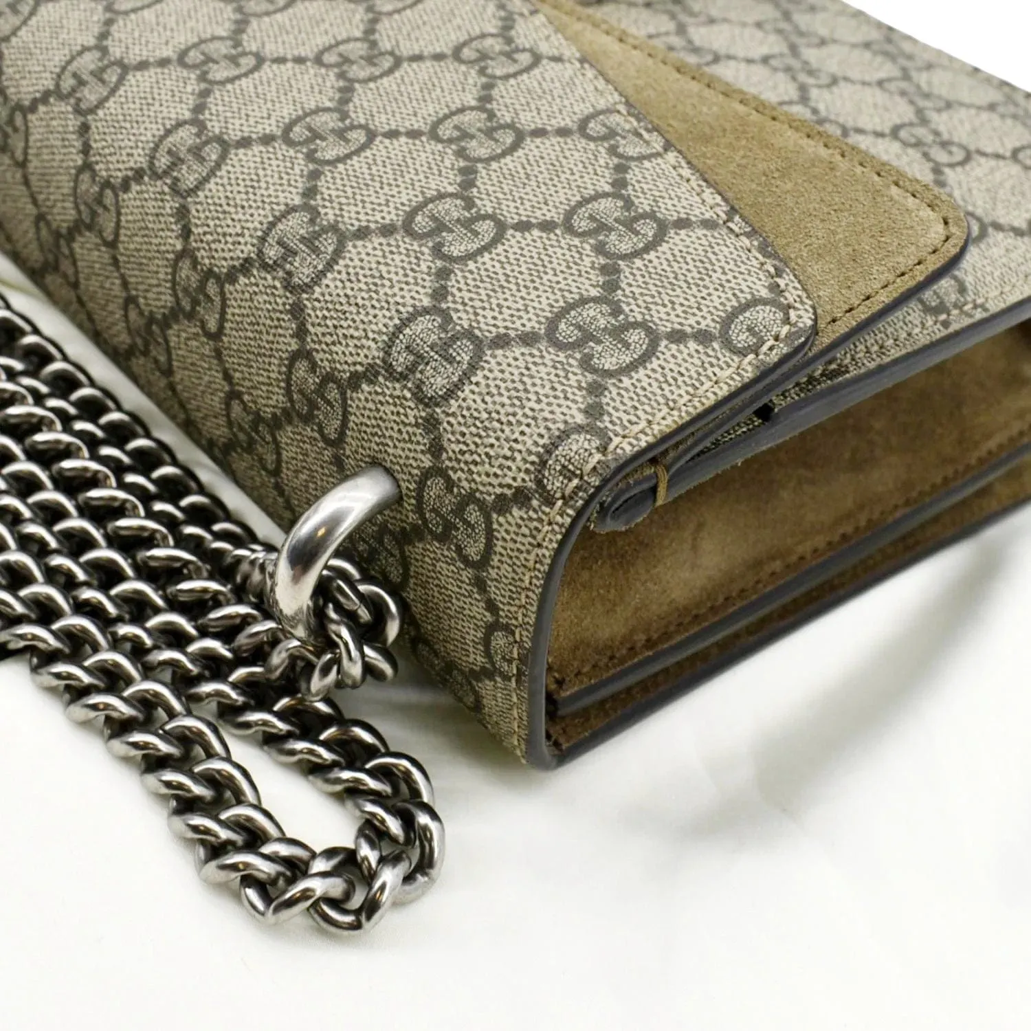 GUCCI Dionysus Small Size GG Canvas Shoulder Bag Beige 400249