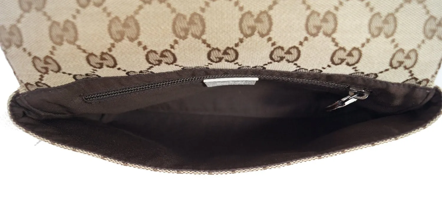 GUCCI GG Canvas Brown Waist Bum Bag 146304