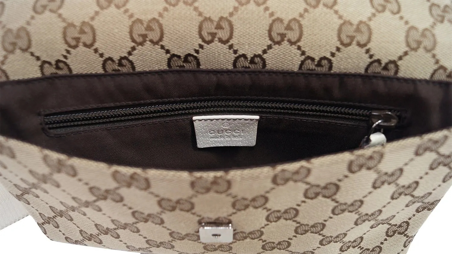 GUCCI GG Canvas Brown Waist Bum Bag 146304