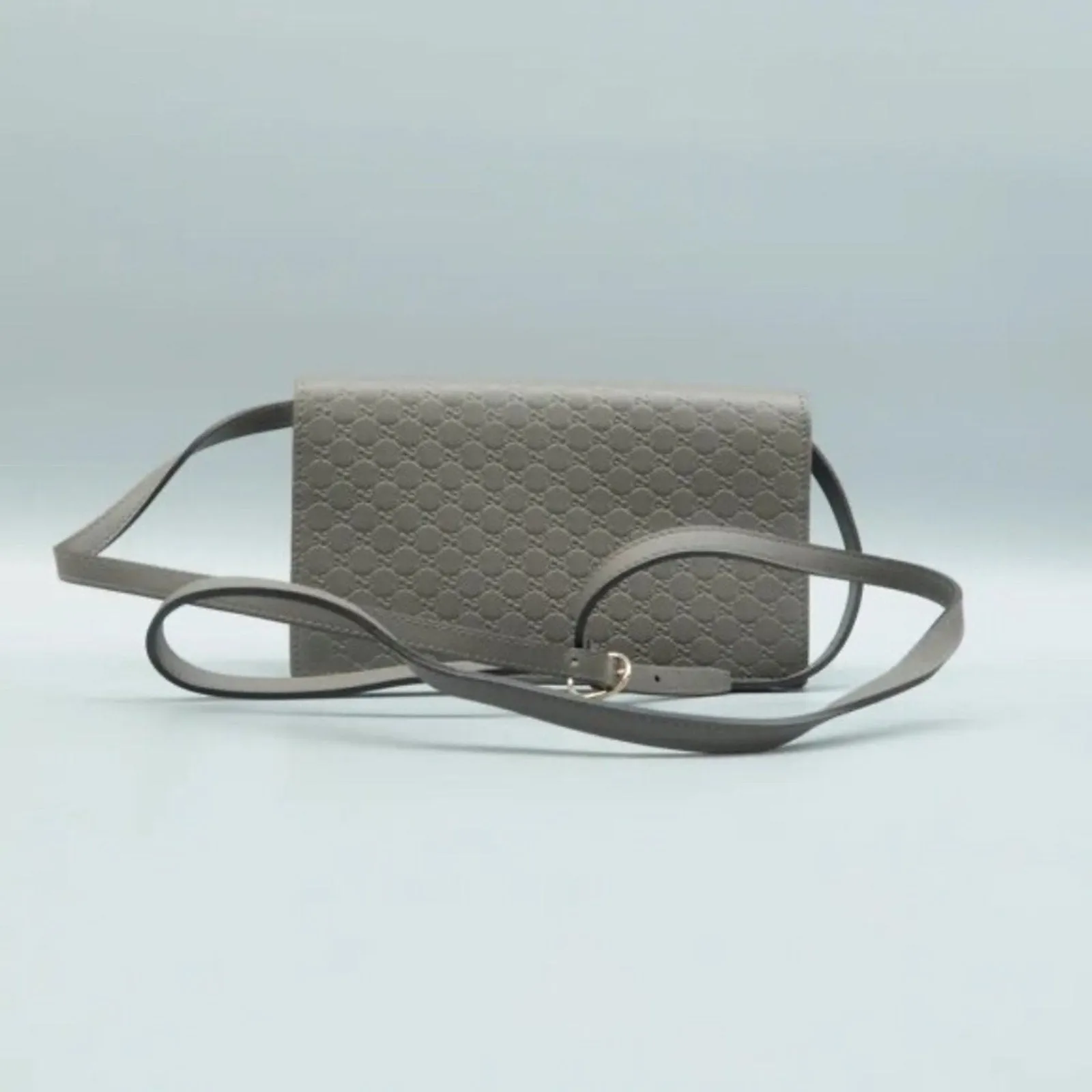 GUCCI Grey Grey Leather Shoulder Bag