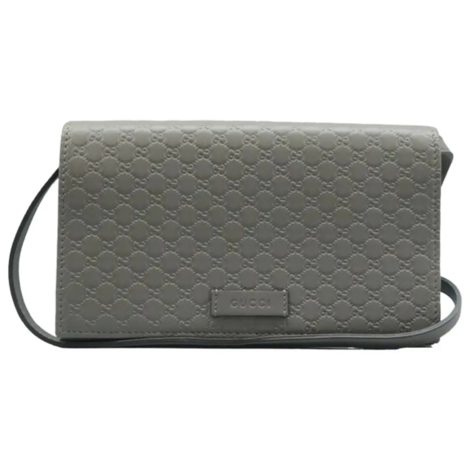 GUCCI Grey Grey Leather Shoulder Bag