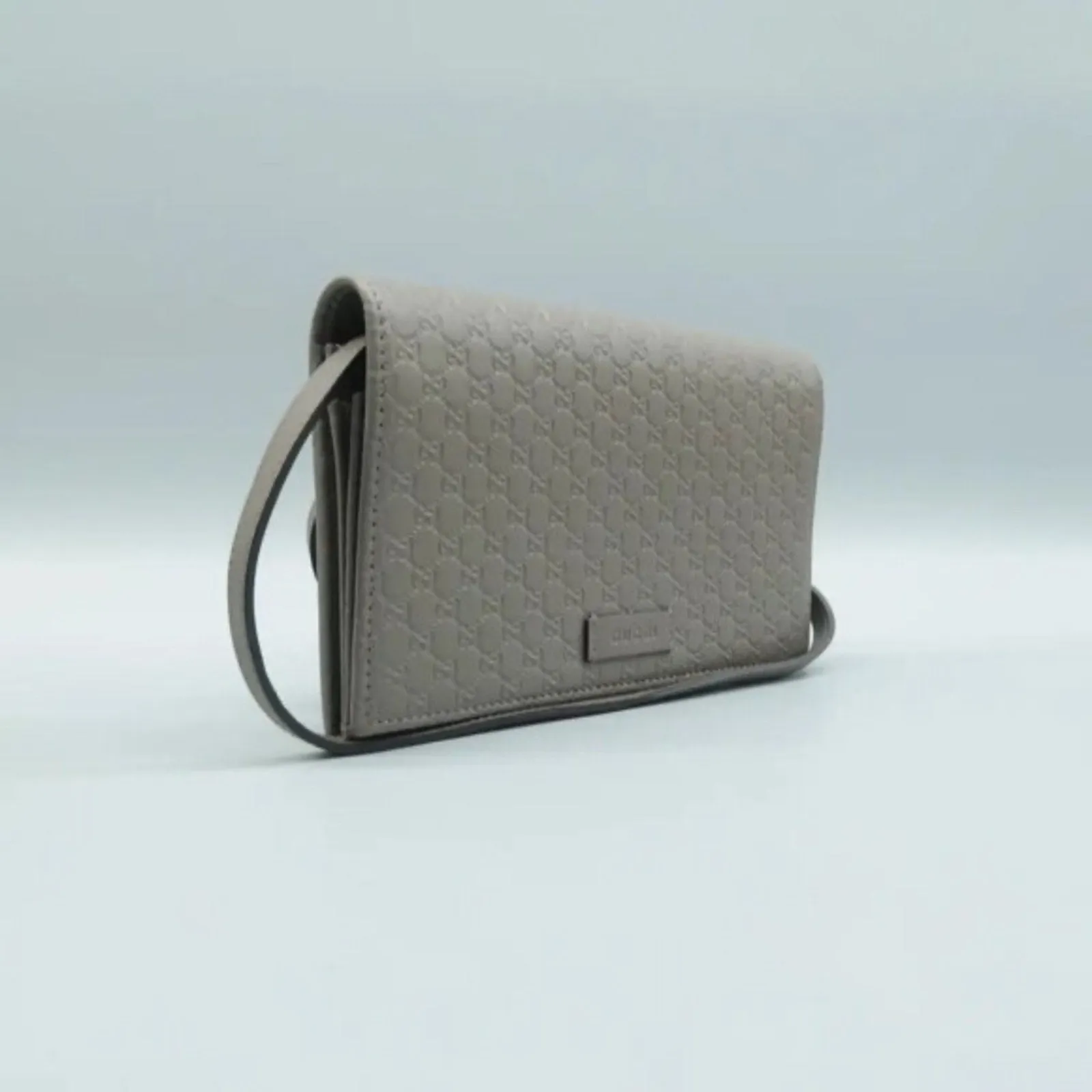 GUCCI Grey Grey Leather Shoulder Bag