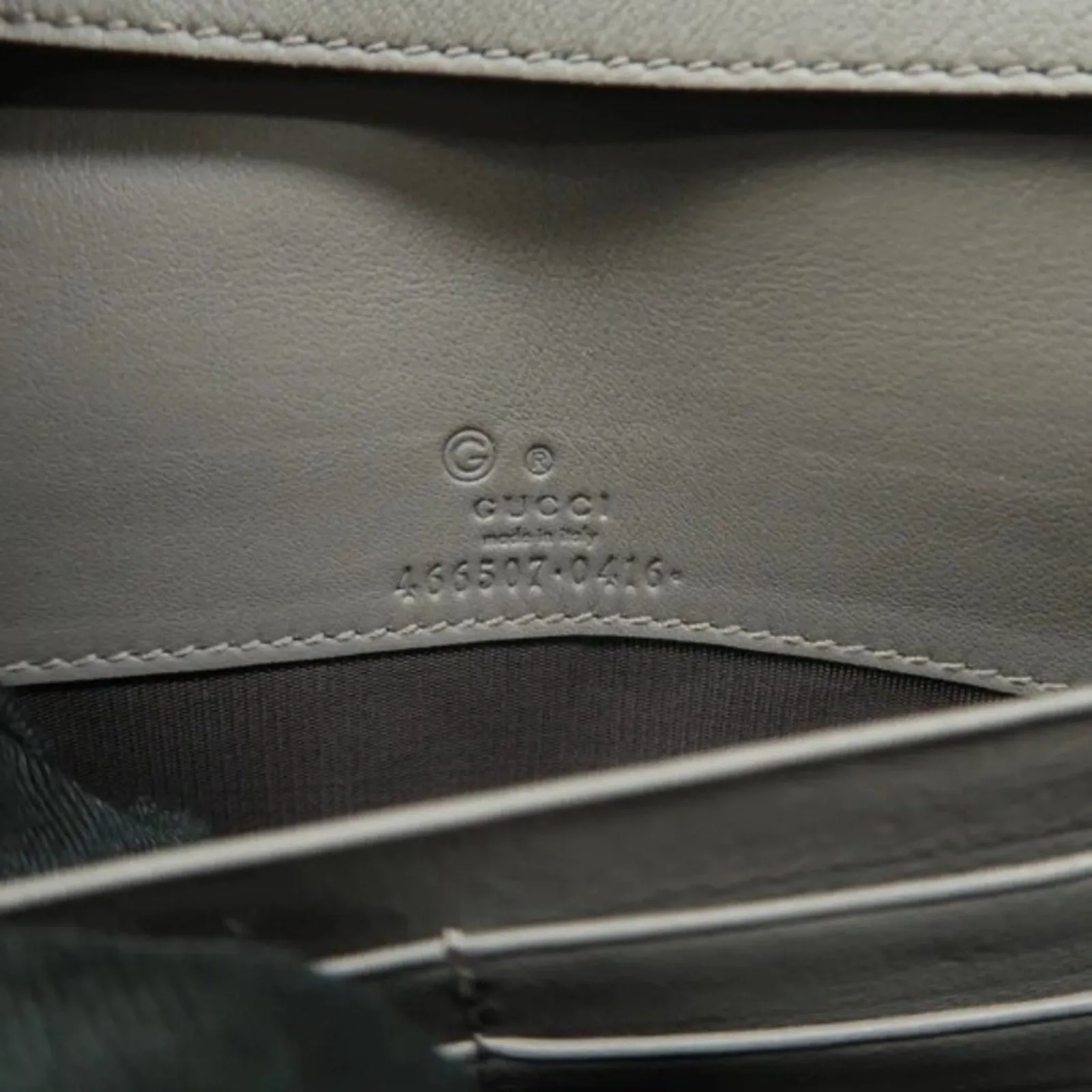 GUCCI Grey Grey Leather Shoulder Bag