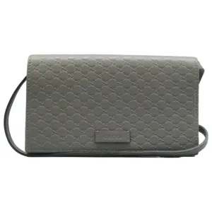 GUCCI Grey Grey Leather Shoulder Bag