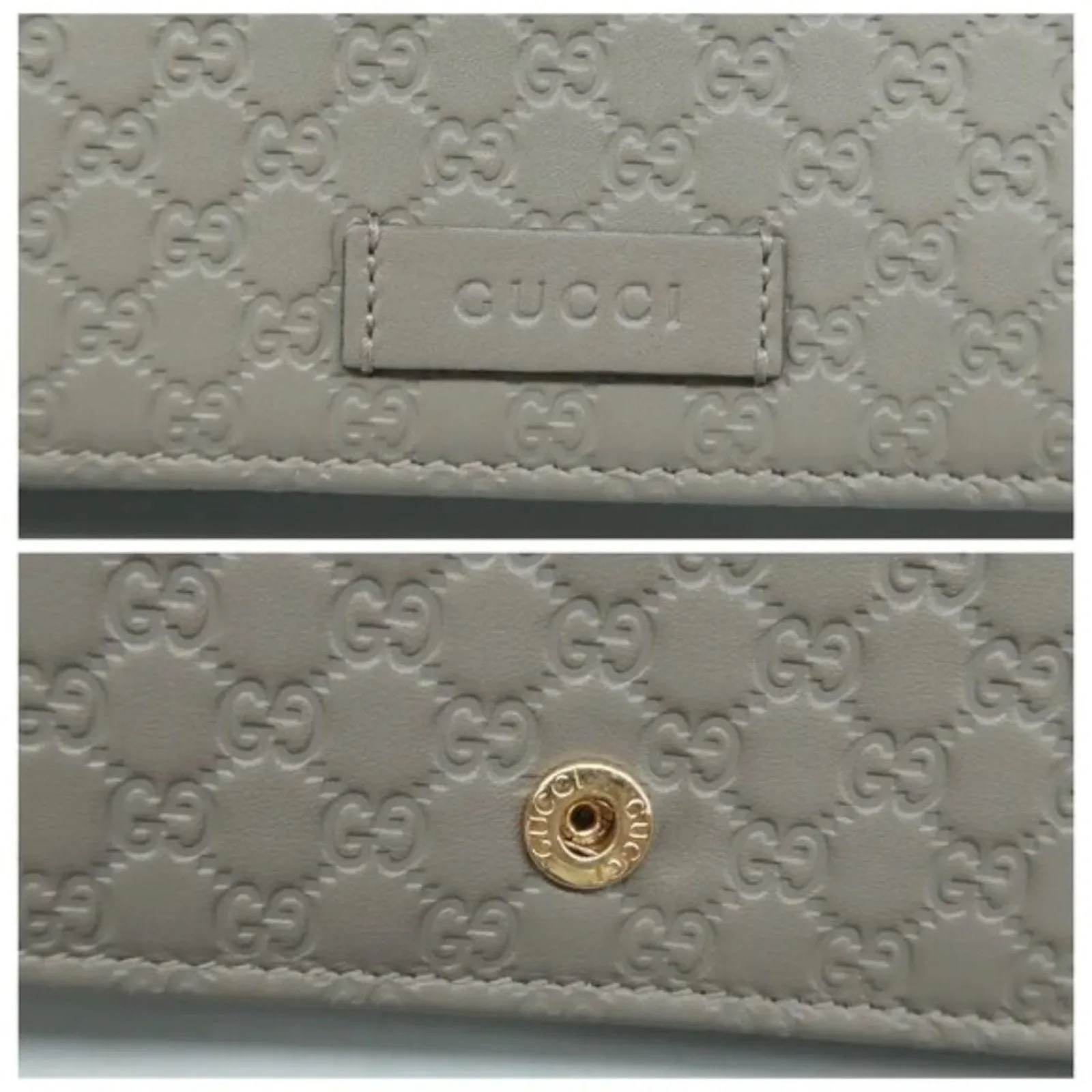GUCCI Grey Grey Leather Shoulder Bag