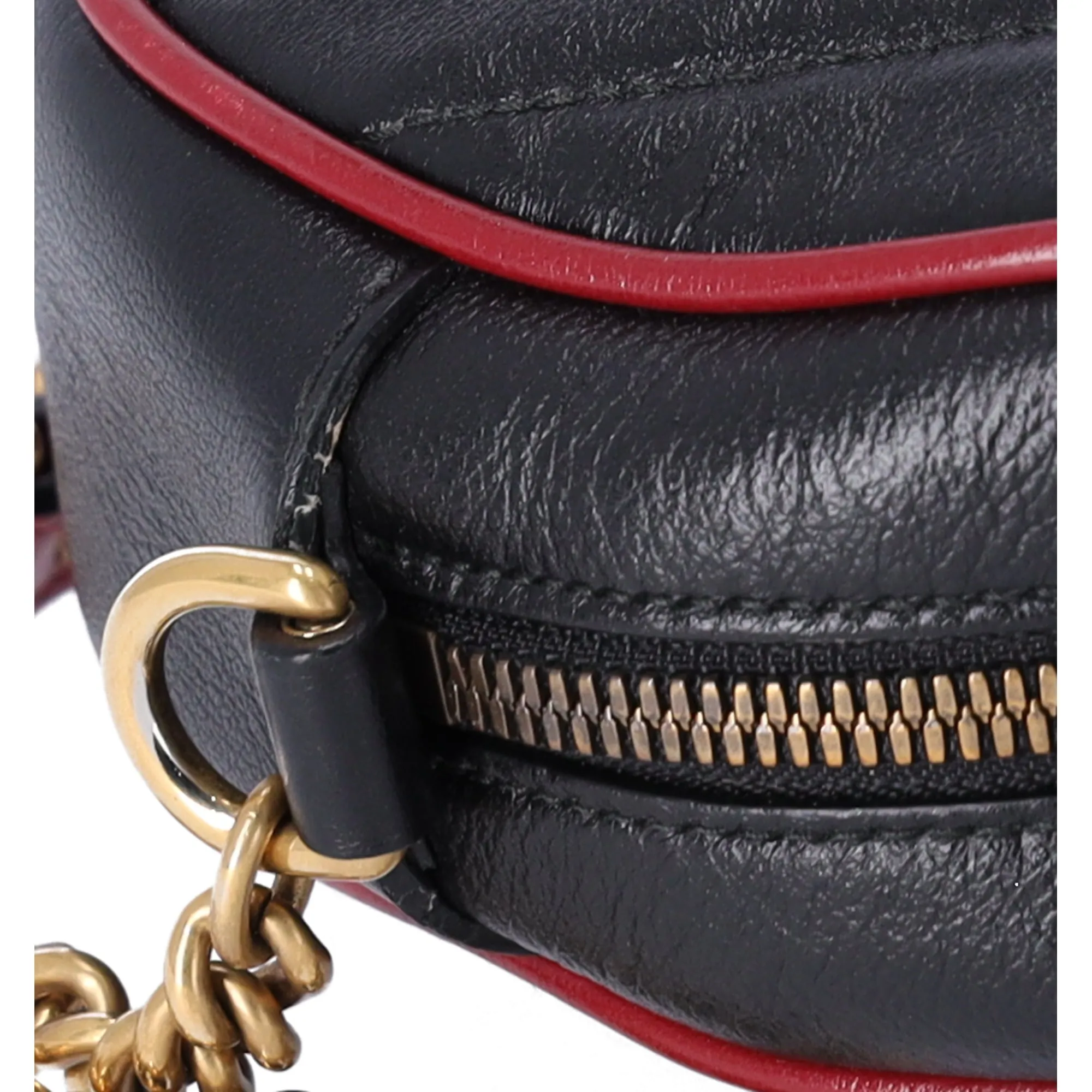 Gucci Mini Torchon GG Marmont Round Crossbody Bag Black