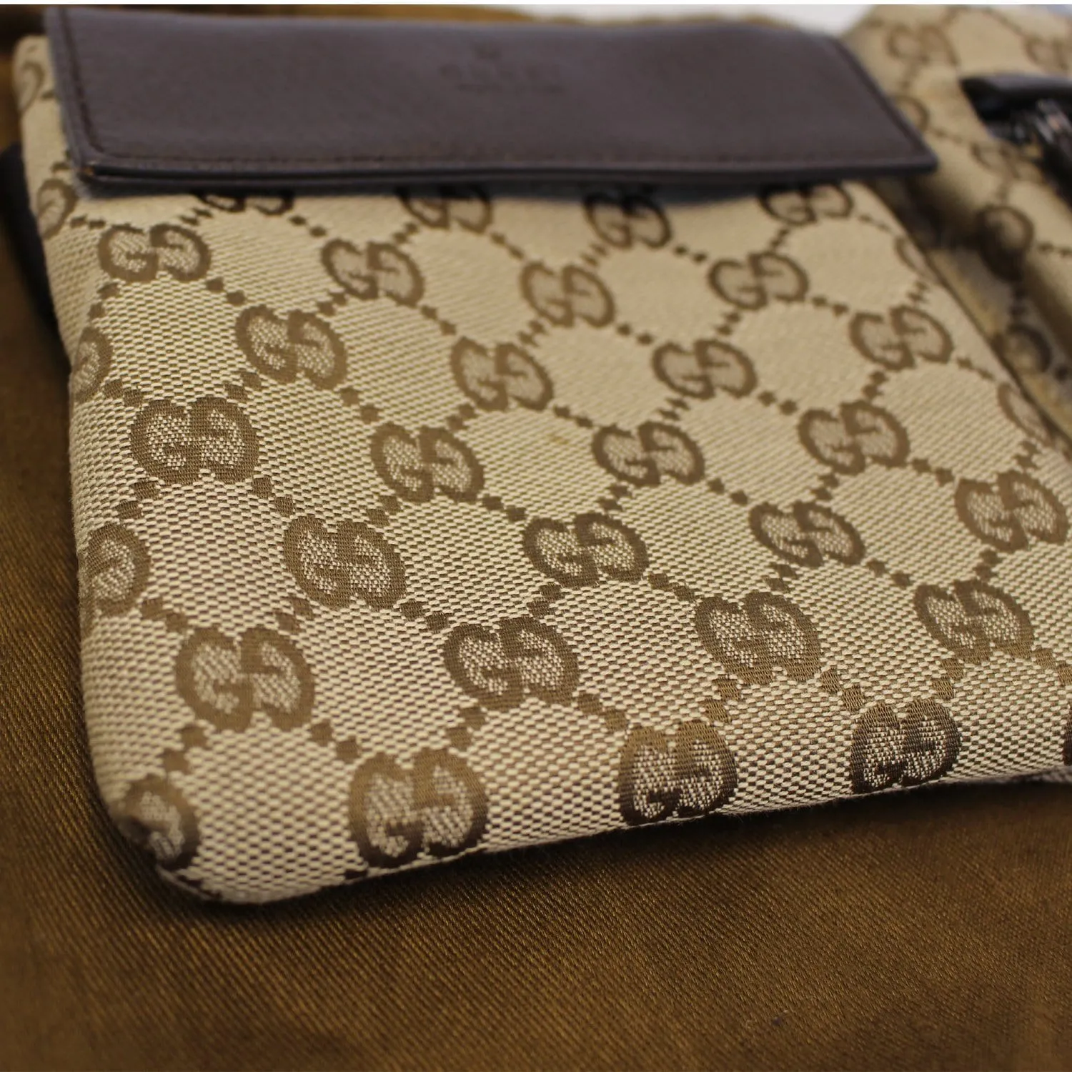 GUCCI Monogram Waist Bum Bag 28566 Brown