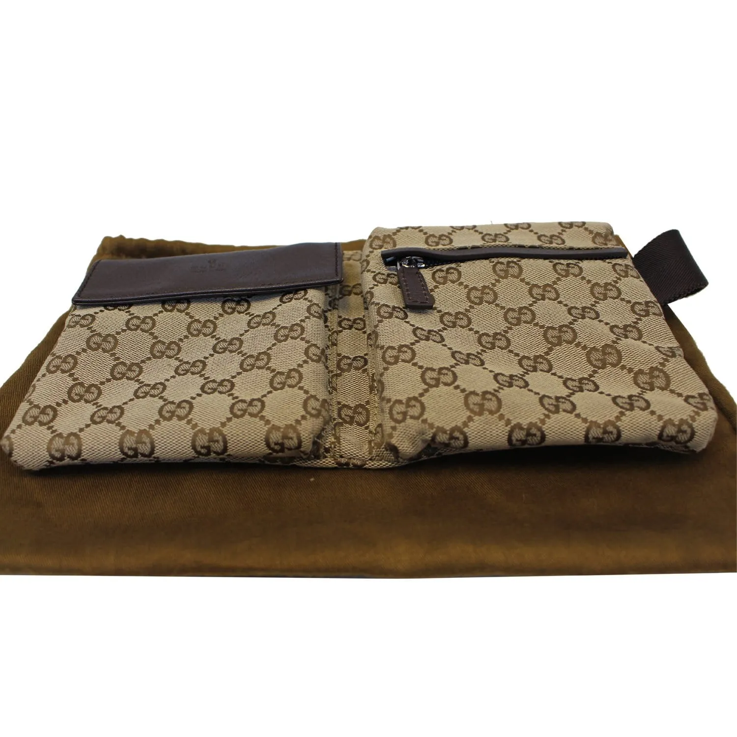 GUCCI Monogram Waist Bum Bag 28566 Brown