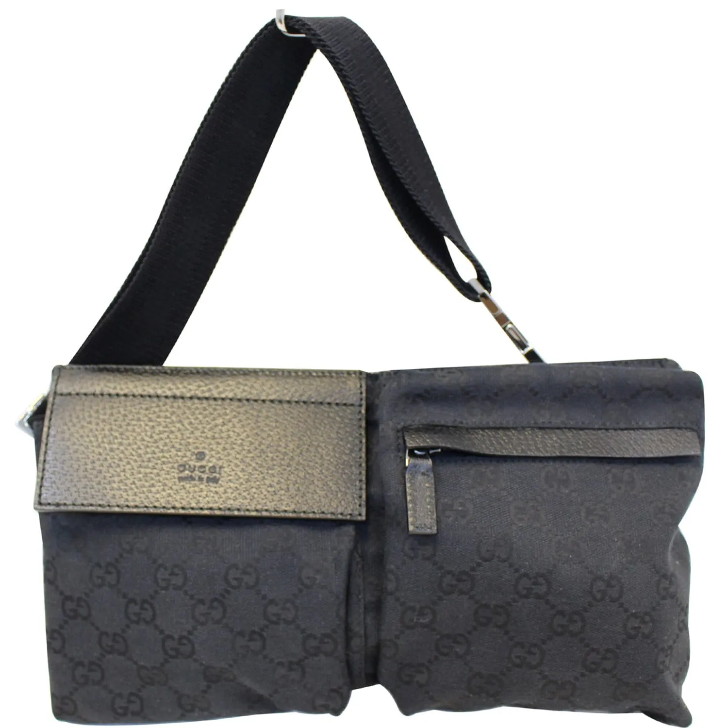 GUCCI Monogram Waist Bum Bag Black 28566