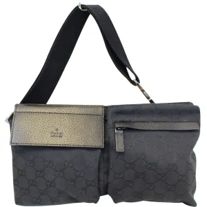 GUCCI Monogram Waist Bum Bag Black 28566