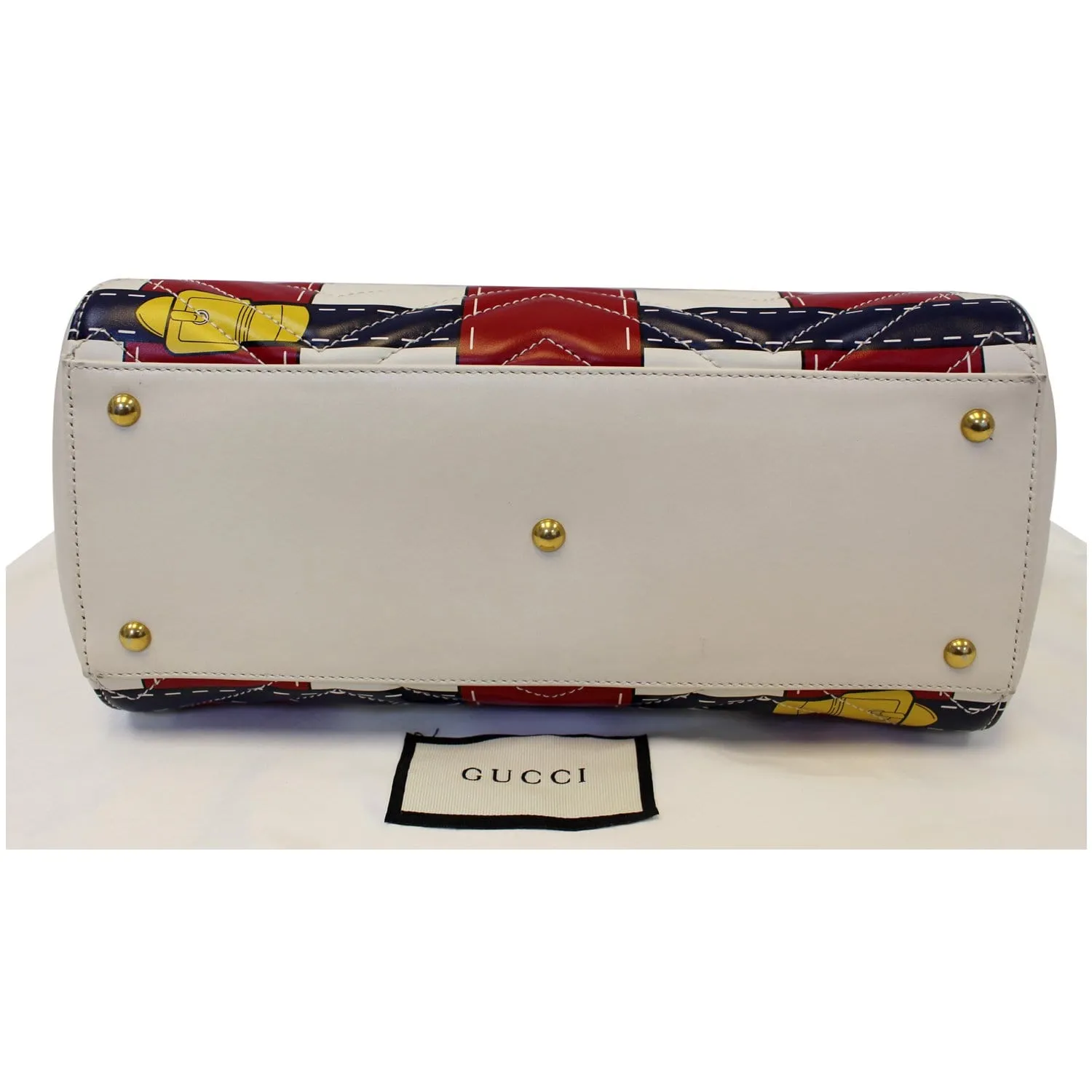 GUCCI Trompe L’oeil Print GG Marmont Top Handle Shoulder Bag