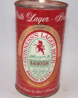 Guinness's Lager Beer (44058) USBC Not Listed, Grade 1 to 1/1  Sold on 03/19/17