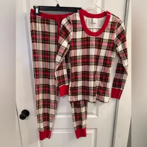 Hanna Andersson Holiday Plaid 2 Piece Pajama Set Womens Medium