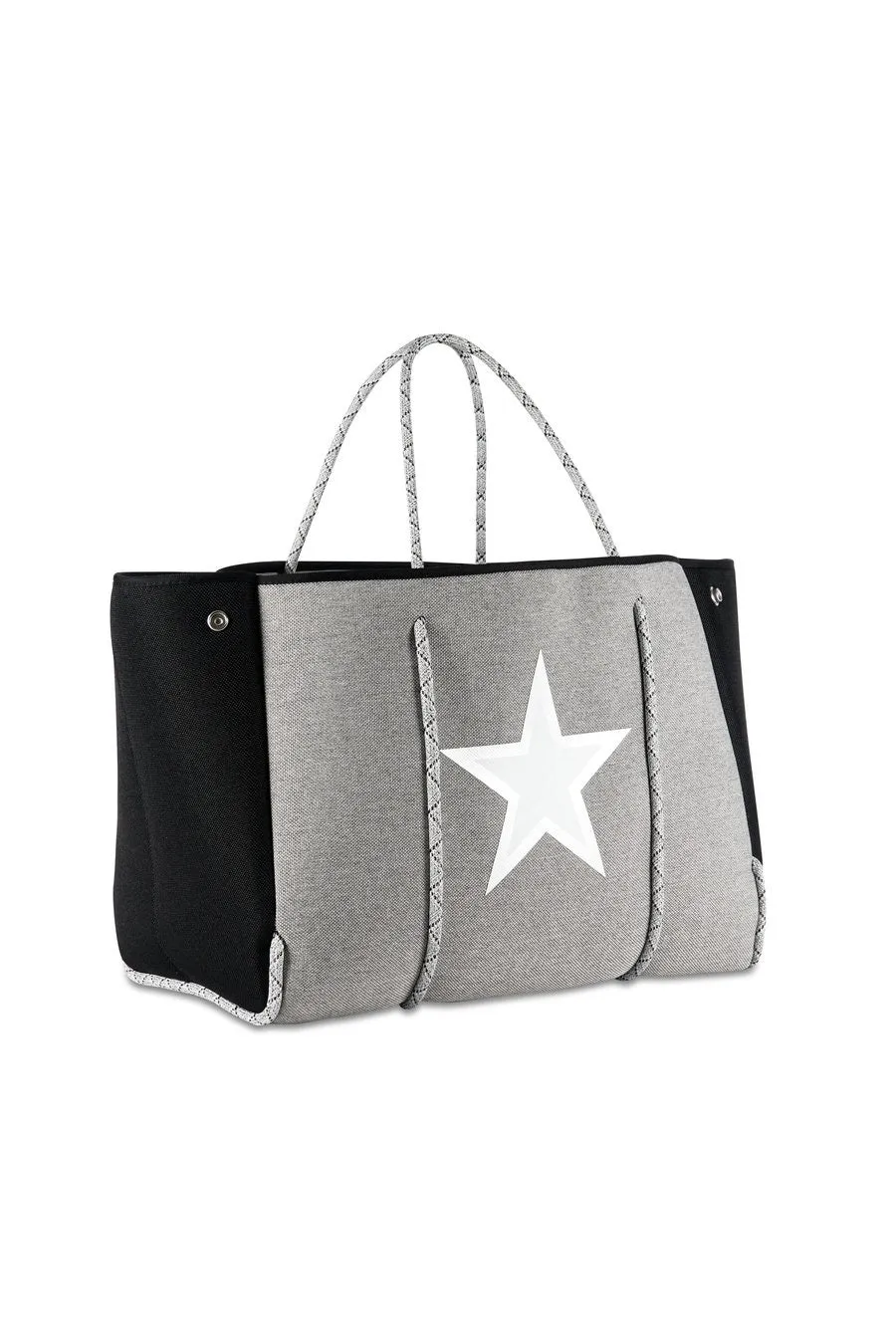 Haute Shore Greyson Tote- wonder gray linen/ silver outlines w star