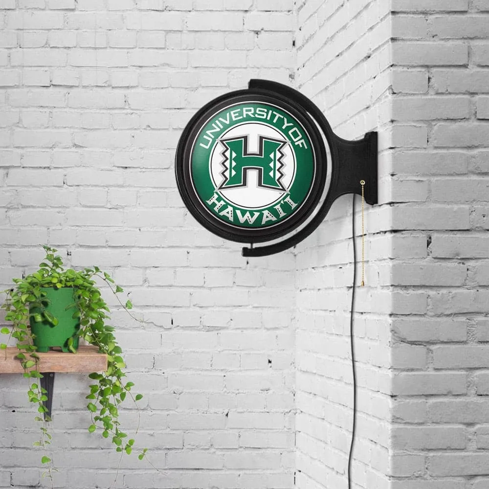 Hawaii Rainbow Warriors: Original Round Rotating Lighted Wall Sign